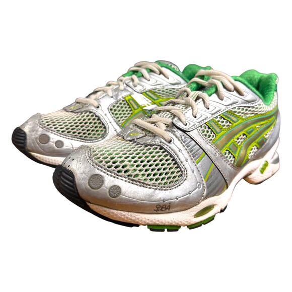 ASICS Gel Nimbus Women's 9 Sneaker Silver Lime Green Running Shoes F360705 - Picture 2 of 14